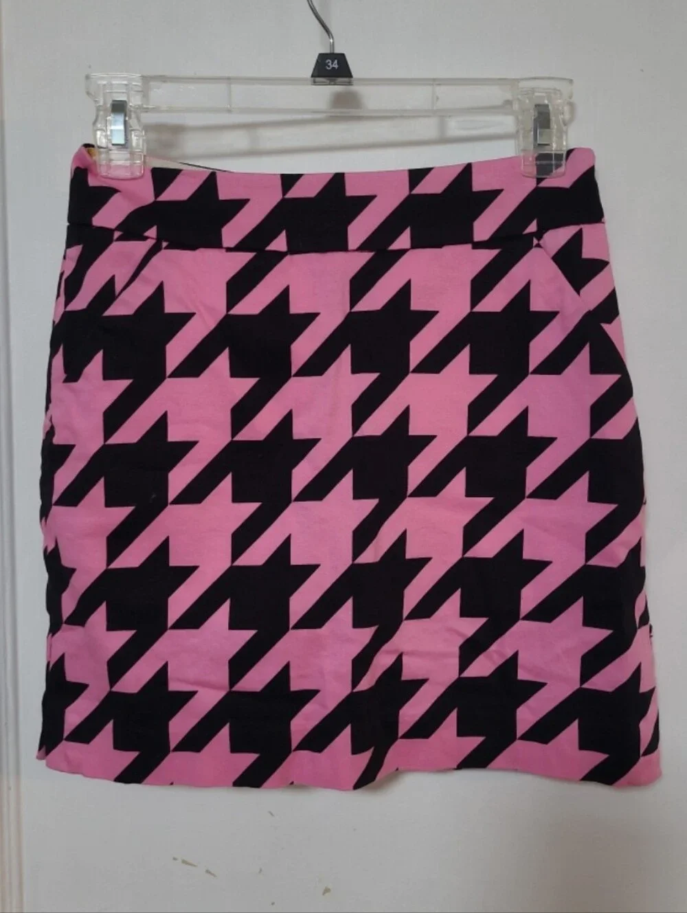 Loudmouth Pink & Black Houndstooth Golf Mini Skort 0 XS